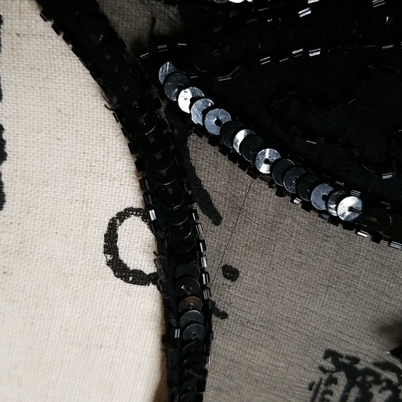 Vintage Stenay Silk Beaded Sequin Cocktail Blouse-size Med - Picture 6 of 11